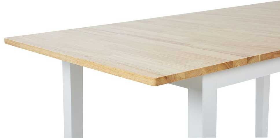 Beliani Išskleidžiamas valgomojo stalas HOUSTON šviesiai rudas/baltas 120/150 cm 90 cm pušies mediena