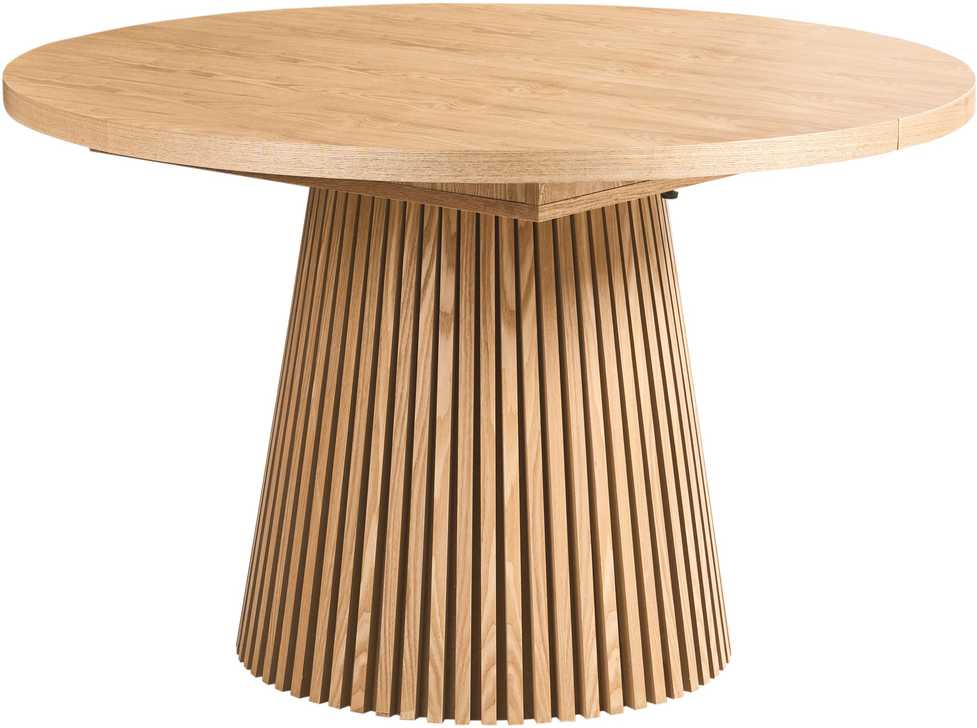 Beliani Išskleidžiamas valgomojo stalas MOORE Šviesus uosis 120/160 cm 120 cm