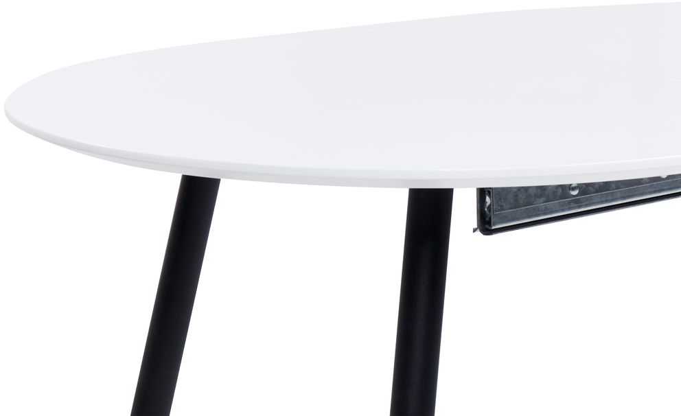 Beliani Išskleidžiamas valgomojo stalas STAVERTON baltas 120/160 cm 80 cm