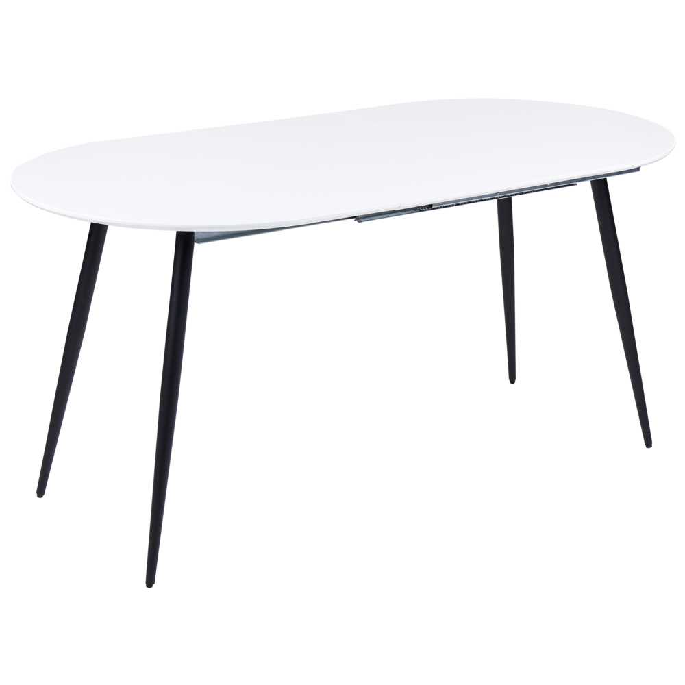 Beliani Išskleidžiamas valgomojo stalas STAVERTON baltas 120/160 cm 80 cm