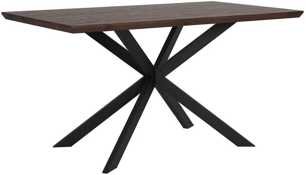 Beliani Valgomojo stalas SPECTRA tamsiai rudas 140 cm 90 cm