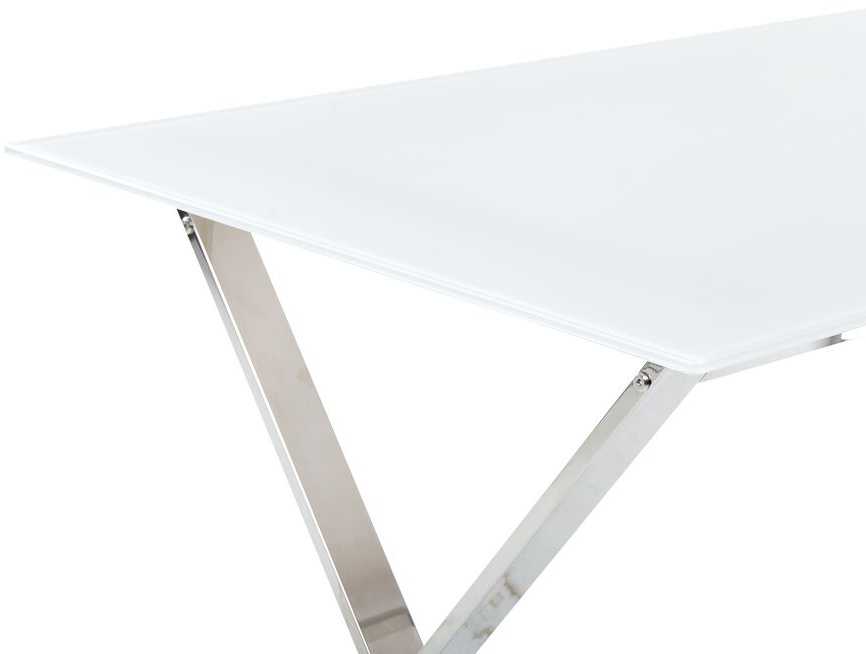 Beliani Valgomojo stalas ATTICA baltas 120 cm 70 cm grūdintas stiklas