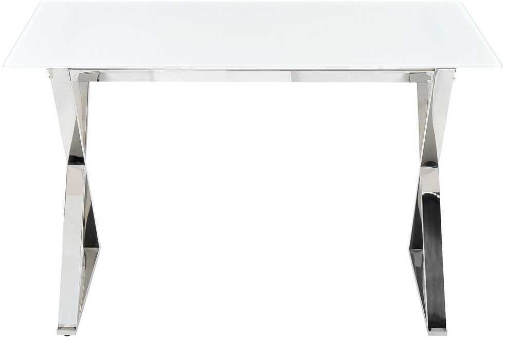 Beliani Valgomojo stalas ATTICA baltas 120 cm 70 cm grūdintas stiklas