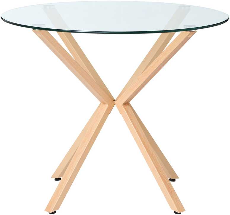Beliani Valgomojo stalas ALTURA skaidrus 90 cm 90 cm