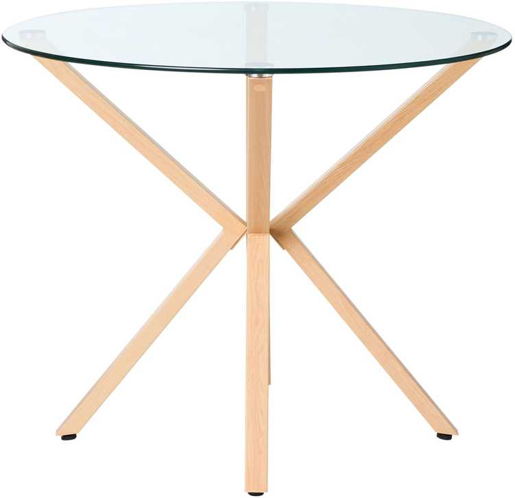 Beliani Valgomojo stalas ALTURA skaidrus 90 cm 90 cm
