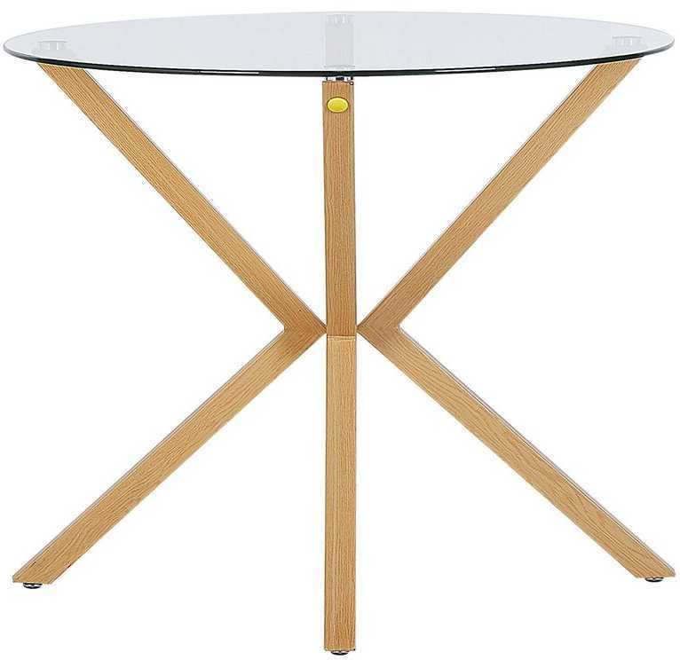 Beliani Valgomojo stalas ALTURA skaidrus 90 cm 90 cm