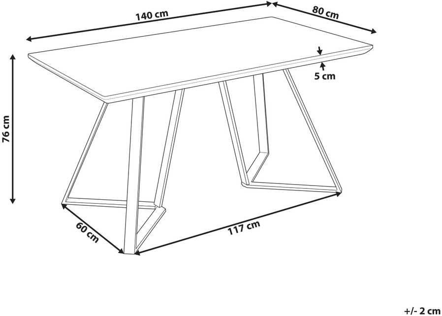 Beliani Valgomojo stalas UPTON šviesiai rudas 140 cm 80 cm