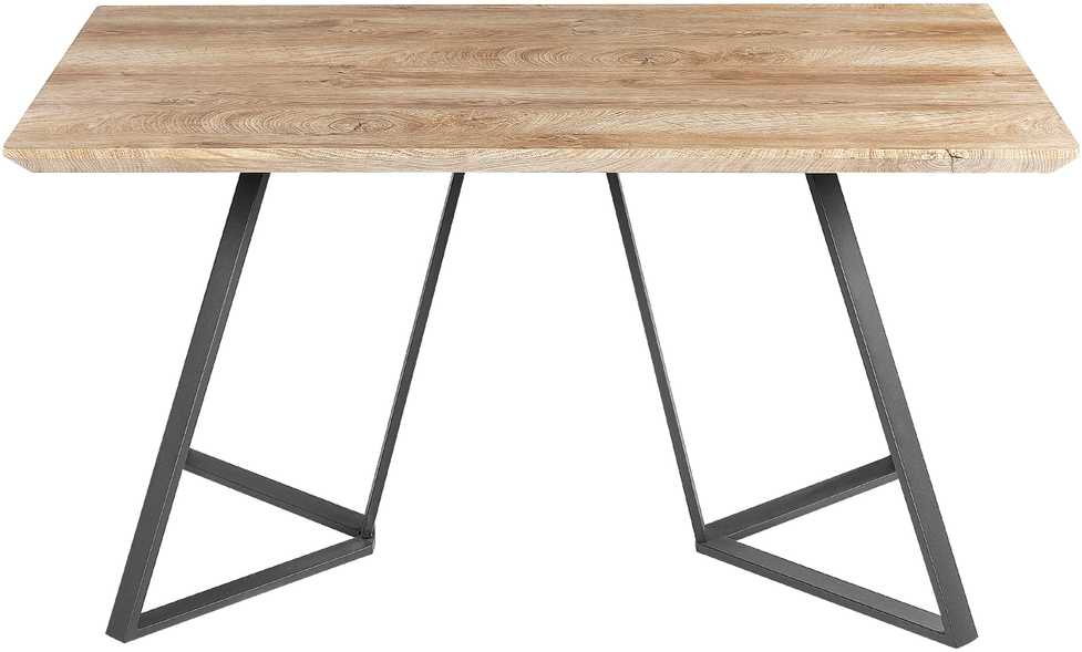 Beliani Valgomojo stalas UPTON šviesiai rudas 140 cm 80 cm
