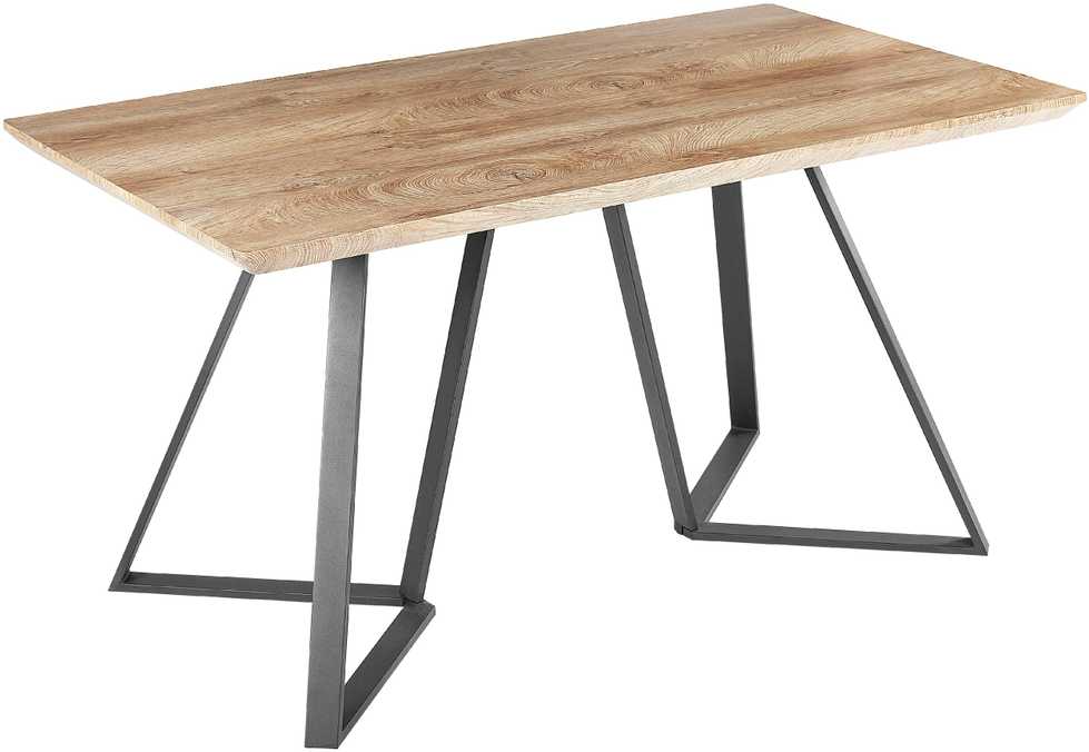 Beliani Valgomojo stalas UPTON šviesiai rudas 140 cm 80 cm