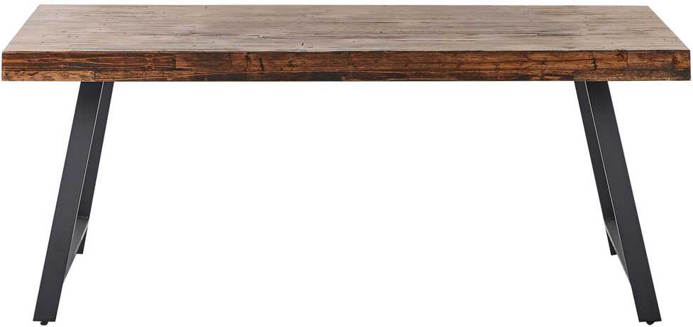 Beliani Valgomojo stalas WARTON tamsiai rudas, 180x90 cm, pušies mediena