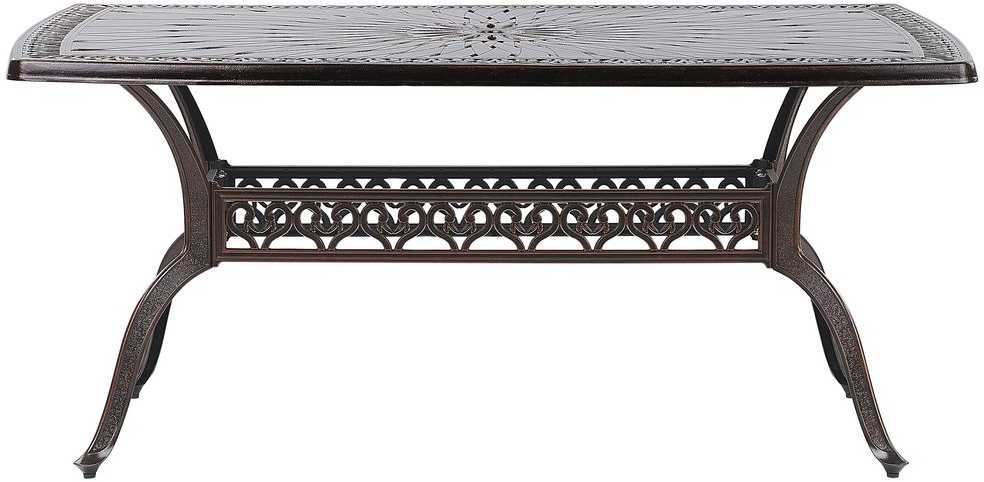 Beliani Sodo stalas LIZZANO 165 cm 102 cm Metalinis tamsiai rudas