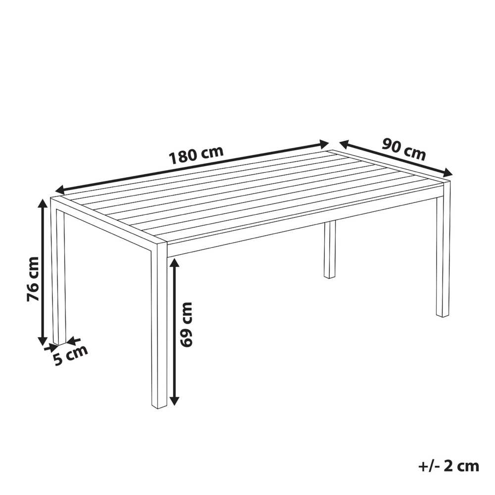 Beliani Sodo stalas VERNIO 180 cm 90 cm metalinis rudas