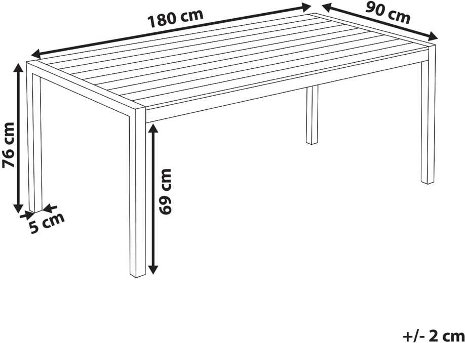 Beliani Sodo stalas VERNIO 180 cm 90 cm metalinis juodas