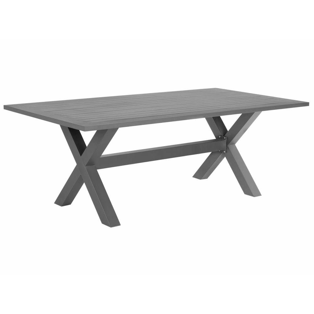 Beliani Sodo stalas CASCAIS 200 cm 105 cm metalinis pilkas