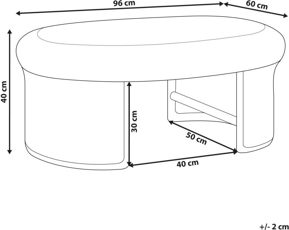 Beliani Sodo kavos staliukas LIVADEIA 60 cm 96 cm natūralaus rotango