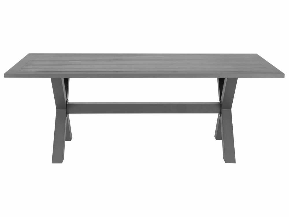 Beliani Sodo stalas CASCAIS 200 cm 105 cm metalinis pilkas