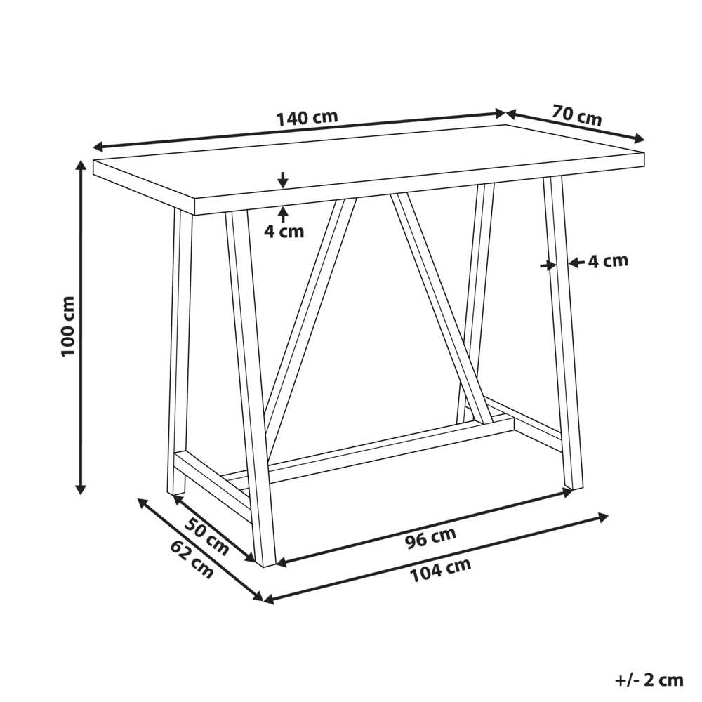 Beliani Sodo baro stalas TALAMONE 140 cm 70 cm pilkas
