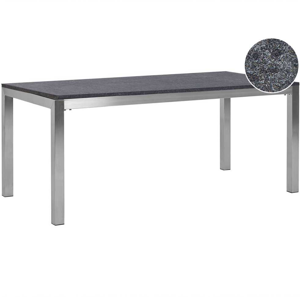 Beliani Sodo stalas GROSSETO 180 cm 90 cm degintas granitas grafito spalvos