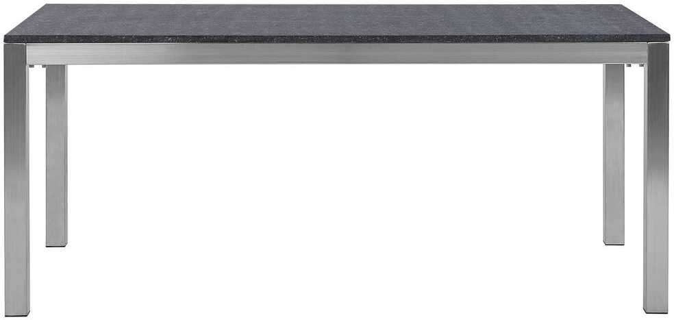 Beliani Sodo stalas GROSSETO 180 cm 90 cm degintas granitas grafito spalvos