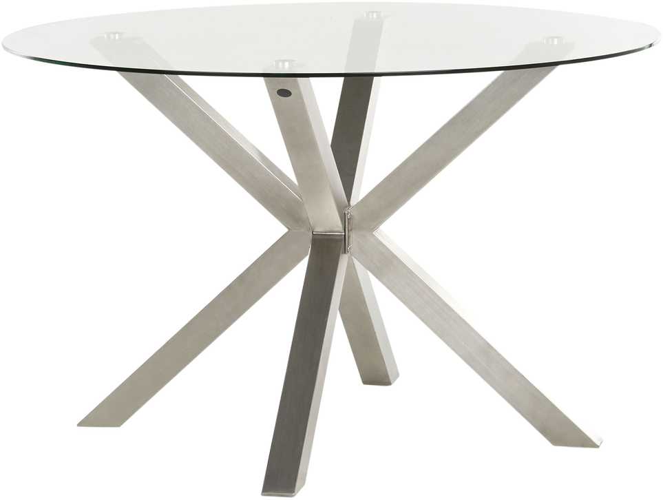 Beliani Sodo stalas MALETTO 120 cm, stiklas, sidabrinis