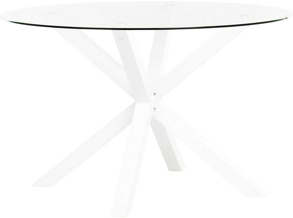 Beliani Sodo stalas MALETTO 120 cm, stiklinis, baltas