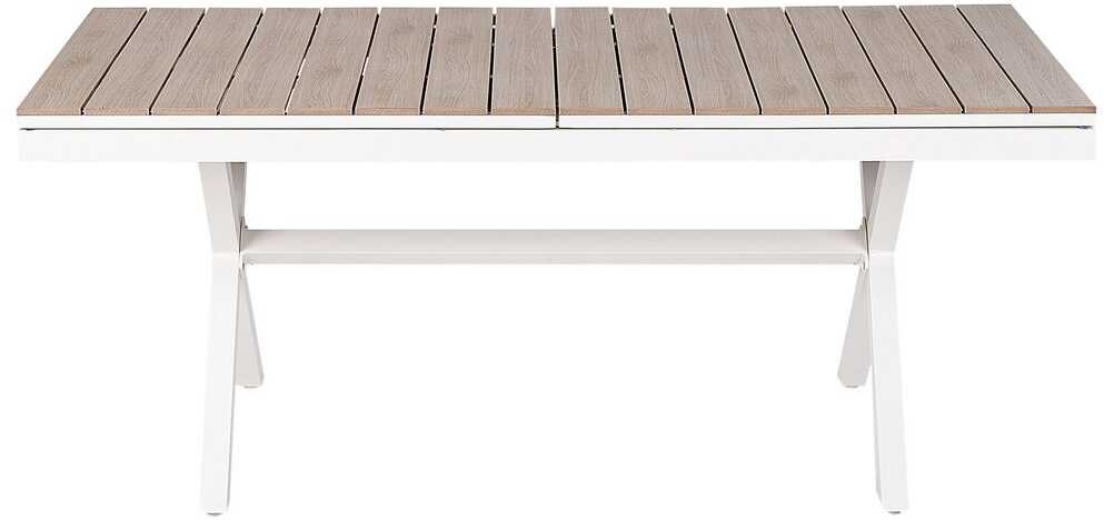 Beliani Išskleidžiamas sodo stalas FANES 184/242 × 90 cm, metalinis, baltas