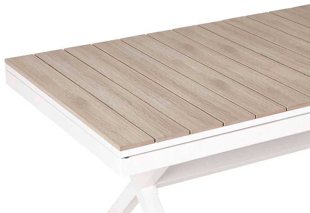 Beliani Išskleidžiamas sodo stalas FANES 184/242 × 90 cm, metalinis, baltas