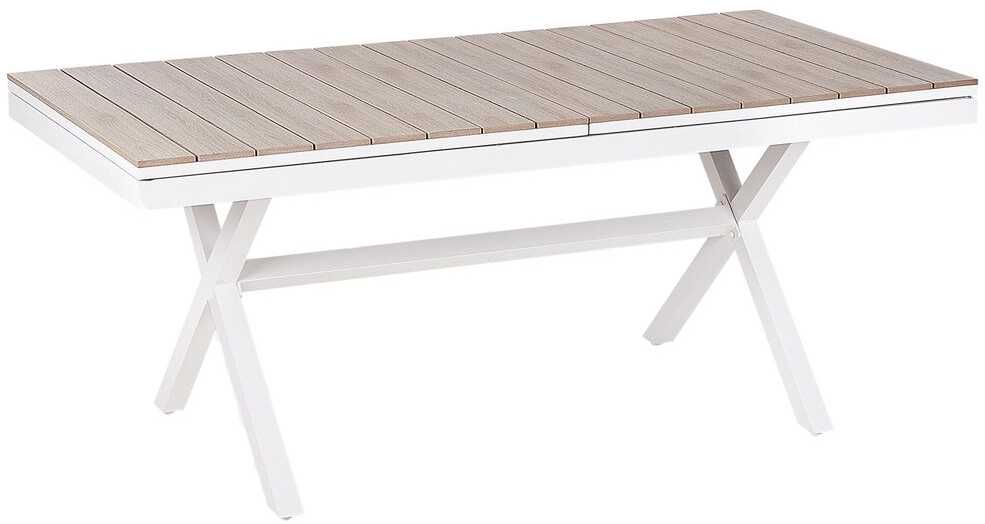 Beliani Išskleidžiamas sodo stalas FANES 184/242 × 90 cm, metalinis, baltas