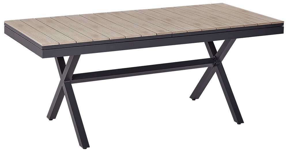 Beliani Išskleidžiamas sodo stalas FANES 184/242 x 90 cm, metalas, grafito spalvos