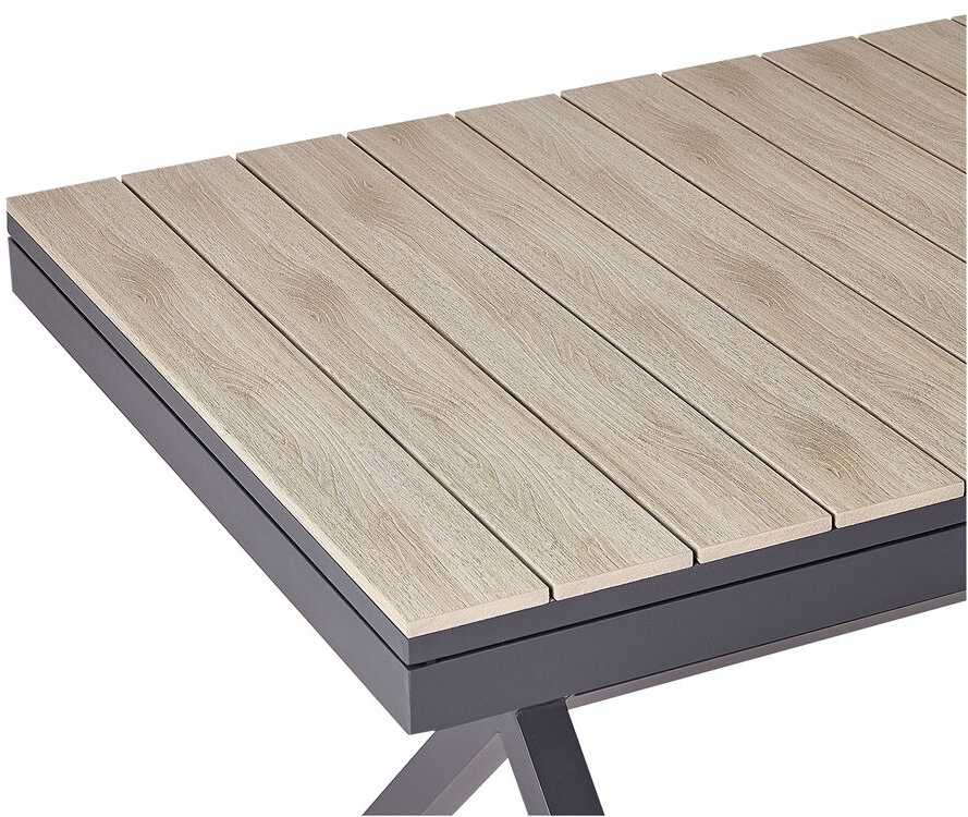Beliani Išskleidžiamas sodo stalas FANES 184/242 x 90 cm, metalas, grafito spalvos
