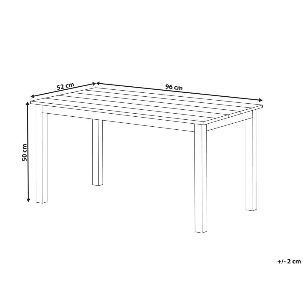 Beliani Sodo stalas MESSINA 100 cm 52 cm, juodas