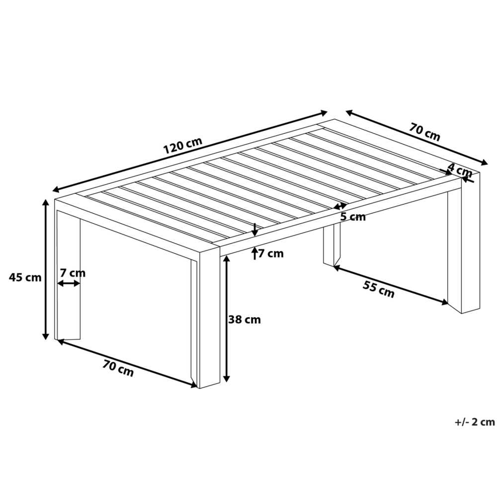 Beliani Sodo stalas CASTELLA 120 cm 70 cm metalinis smėlio spalvos