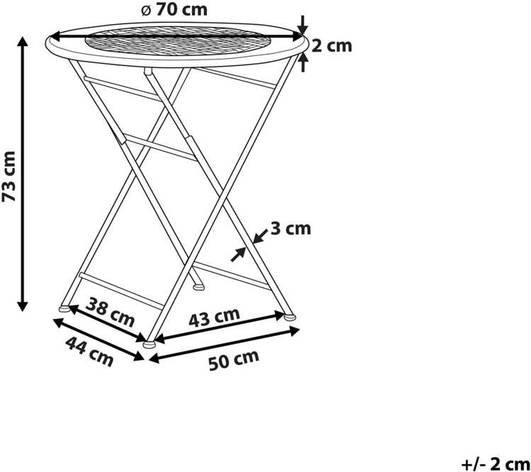 Beliani Bistro staliukas BIVIO 70 cm 70 cm metalinis šviesiai žalias