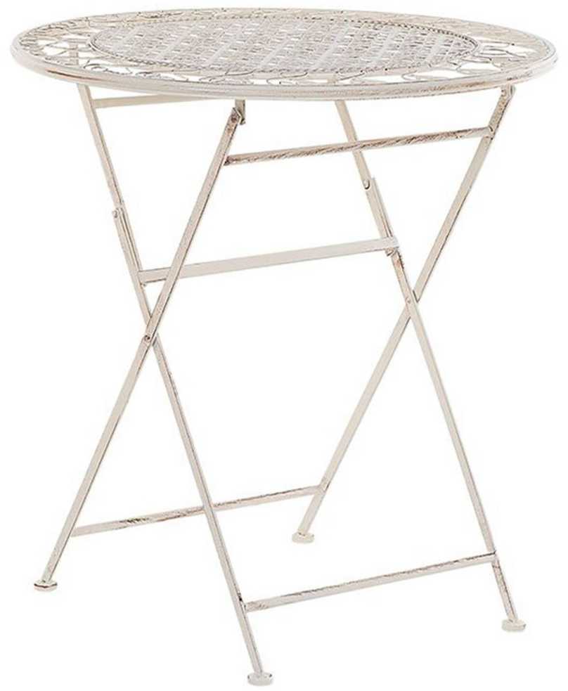 Beliani Bistro staliukas TRIESTE 70 cm 70 cm metalinis šviesiai smėlinis