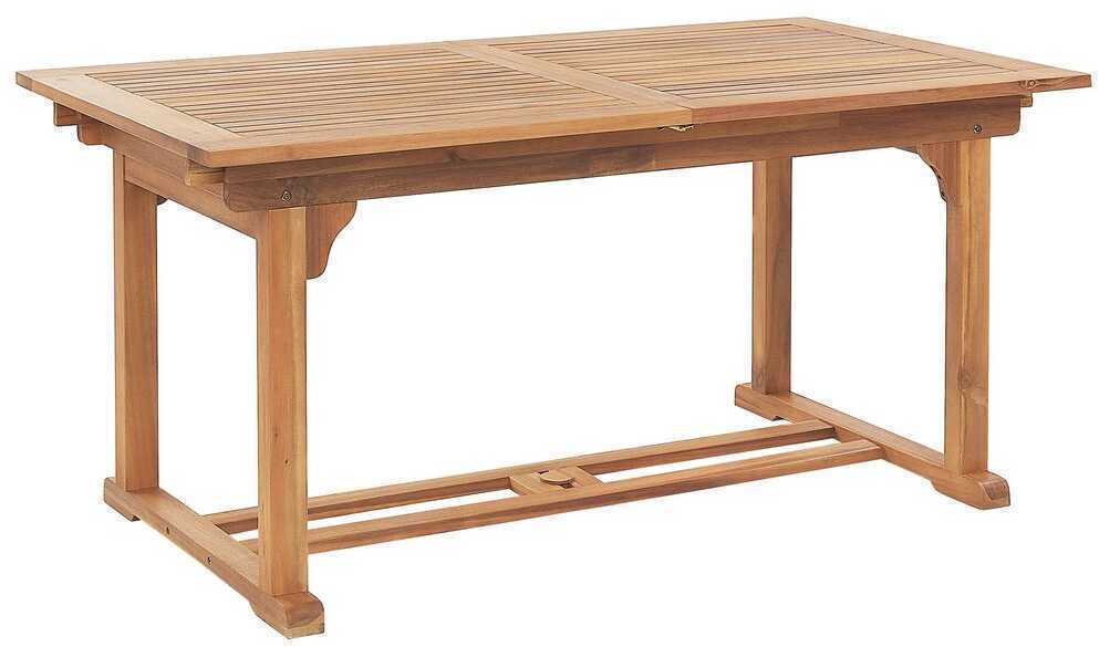 Beliani Išskleidžiamas sodo stalas JAVA 160/220 cm 90 cm akacijos mediena šviesiai rudas