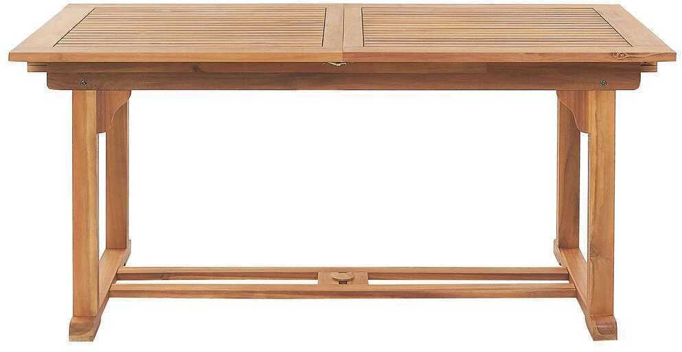 Beliani Išskleidžiamas sodo stalas JAVA 160/220 cm 90 cm akacijos mediena šviesiai rudas