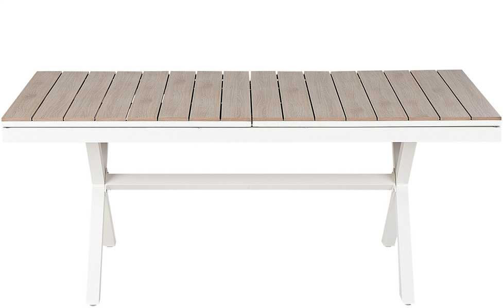Beliani Išskleidžiamas sodo stalas FANES 184/242 × 90 cm, metalinis, baltas