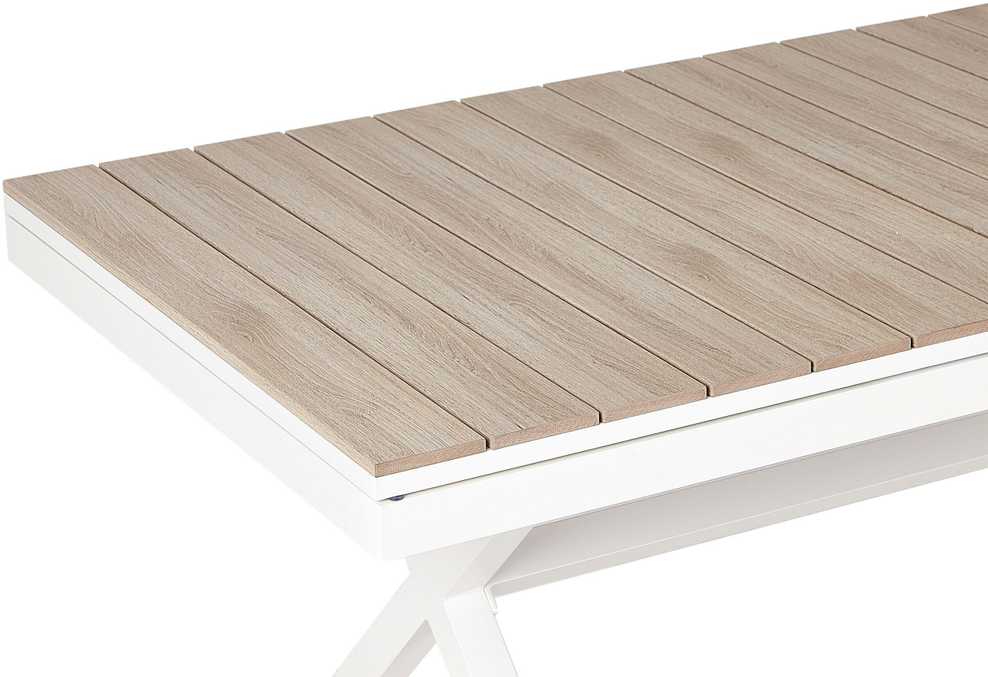 Beliani Išskleidžiamas sodo stalas FANES 184/242 × 90 cm, metalinis, baltas