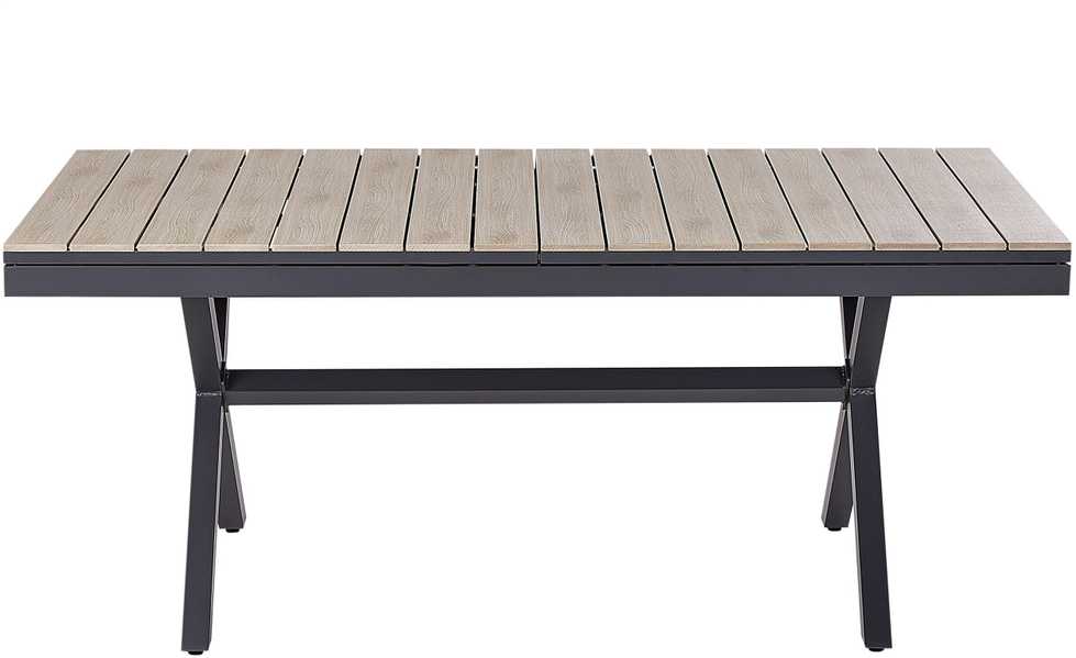 Beliani Išskleidžiamas sodo stalas FANES 184/242 x 90 cm, metalas, grafito spalvos