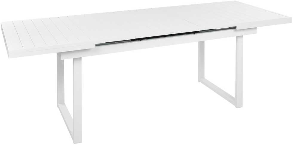 Beliani Išskleidžiamas sodo stalas VALCANETTO 180/240 cm 90 cm metalinis baltas