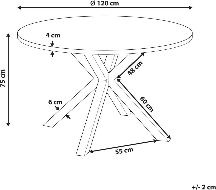 Beliani Sodo stalas MALETTO 120 cm, stiklinis, smėlio ir pilkos spalvos