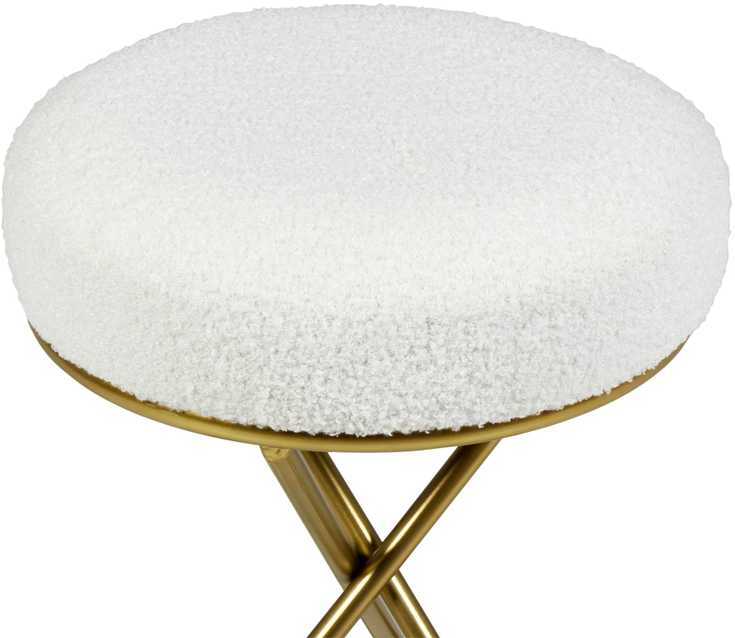 Beliani PRESHO „Boucle“ taburetė, kreminė balta