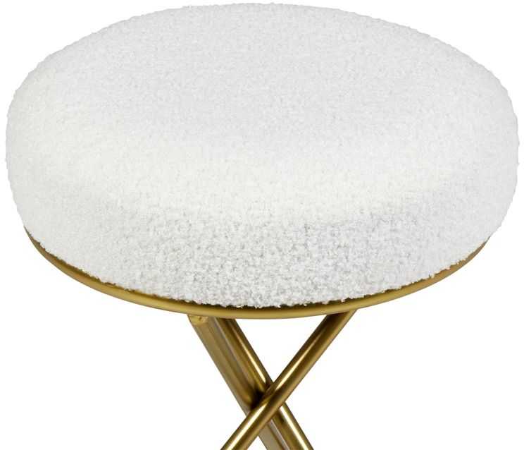 Beliani PRESHO „Boucle“ taburetė, kreminė balta
