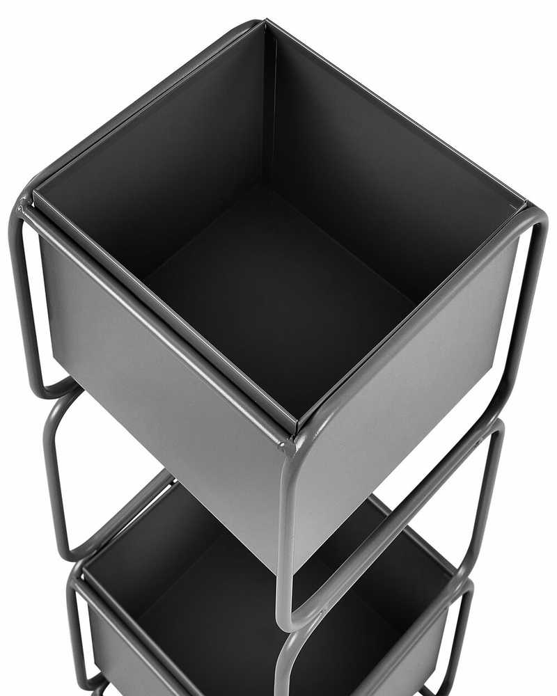 Beliani Gėlių stovas COTINUS Metal 20 cm Juodas