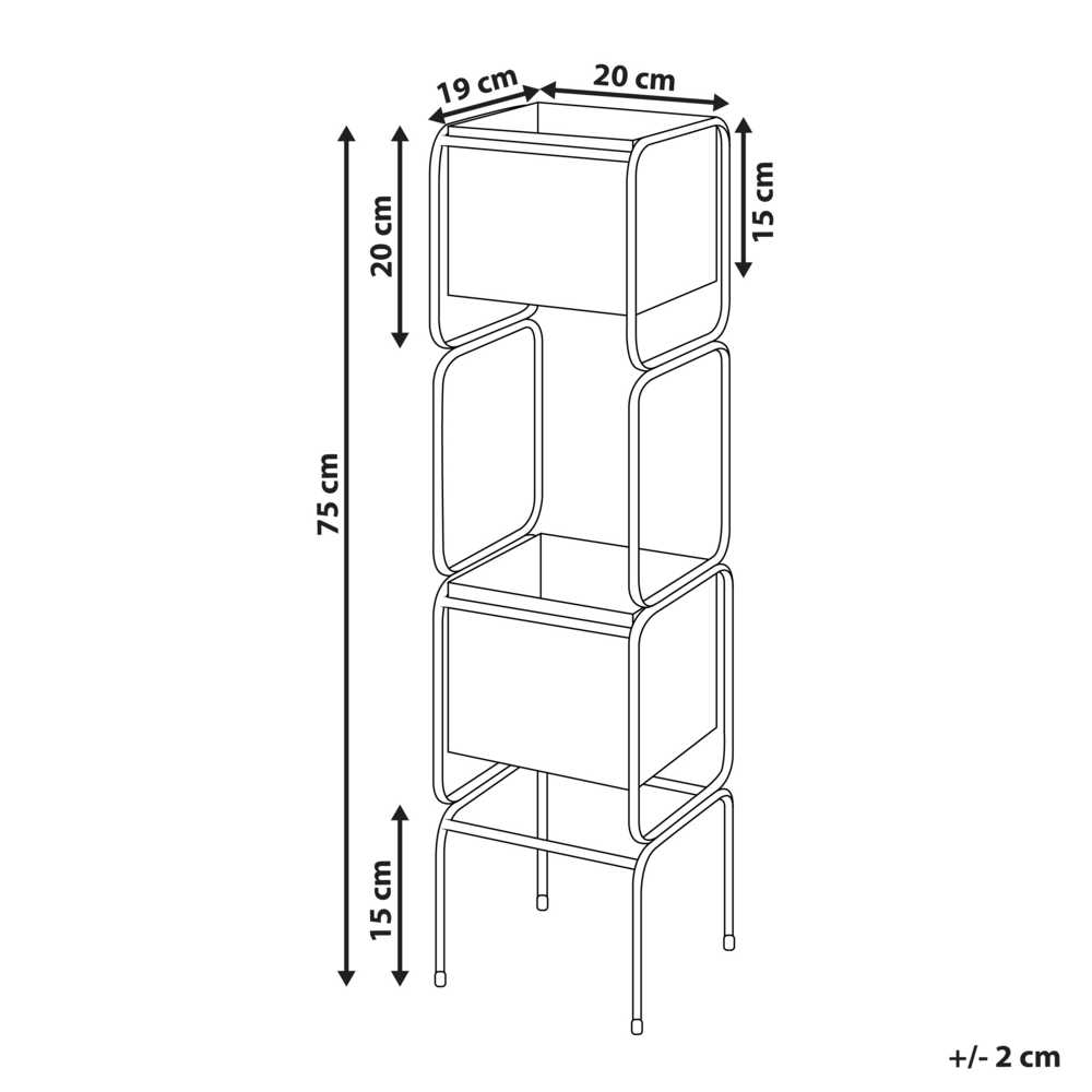 Beliani Gėlių stovas COTINUS Metalinis 20 cm smėlio spalvos