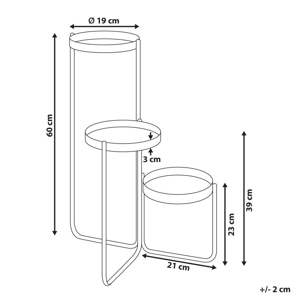 Beliani Gėlių stovas FRAGARIA metalinis 42 cm smėlio spalvos