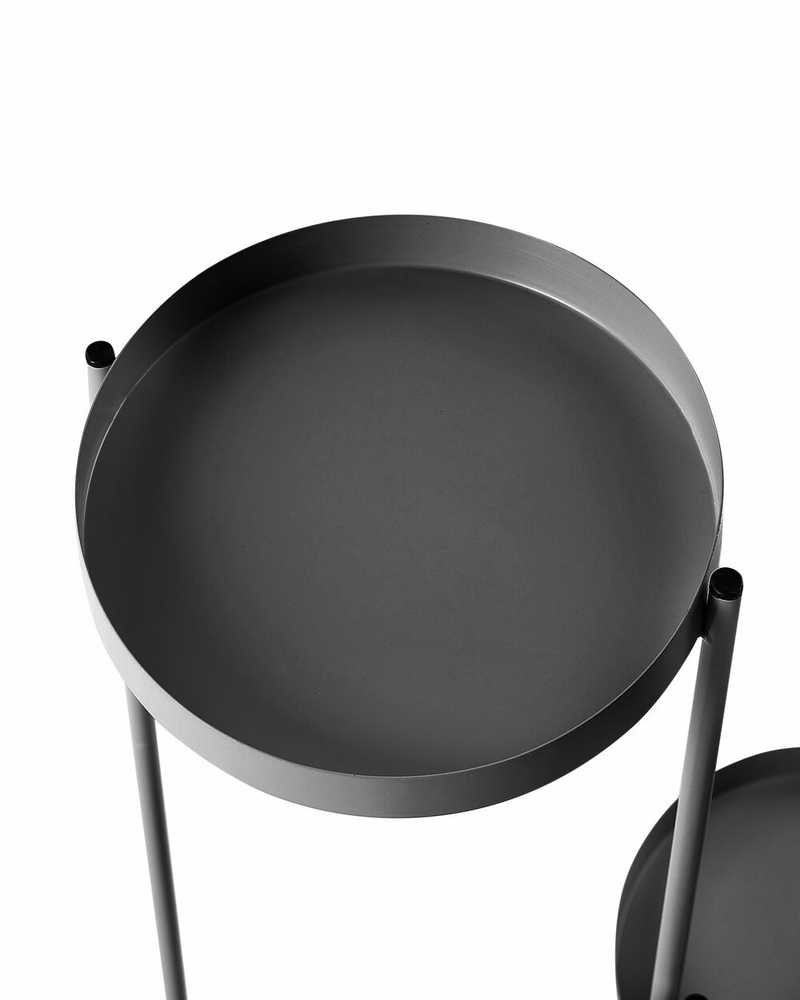 Beliani Gėlių stovas FRAGARIA metalinis 42 cm juodas