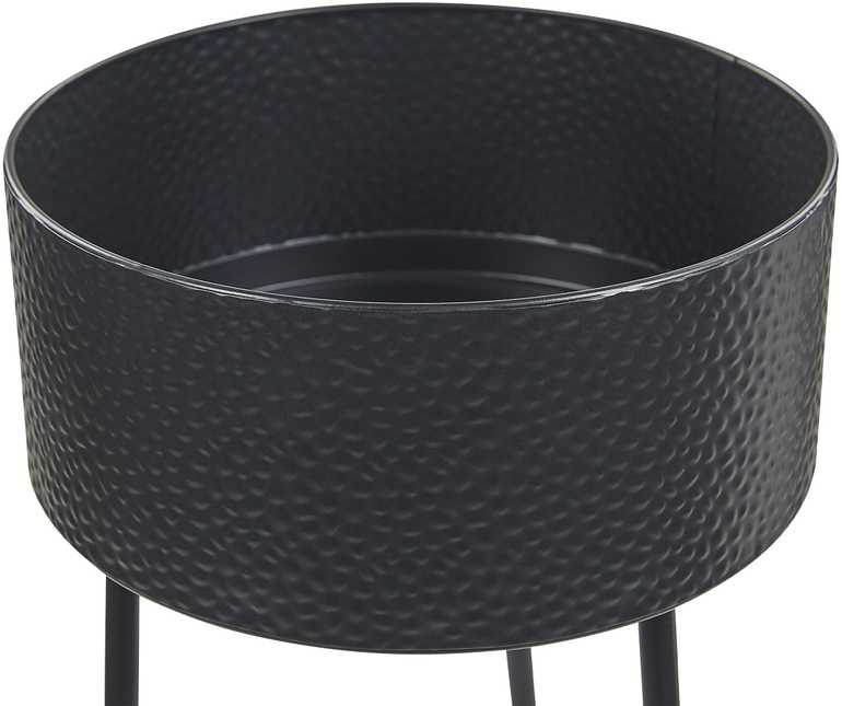 Beliani Gėlių stovas LEIKA 29 cm juodas metalinis