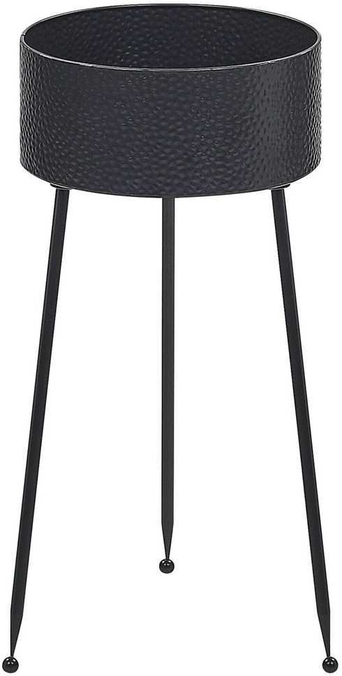 Beliani Gėlių stovas LEIKA 29 cm juodas metalinis