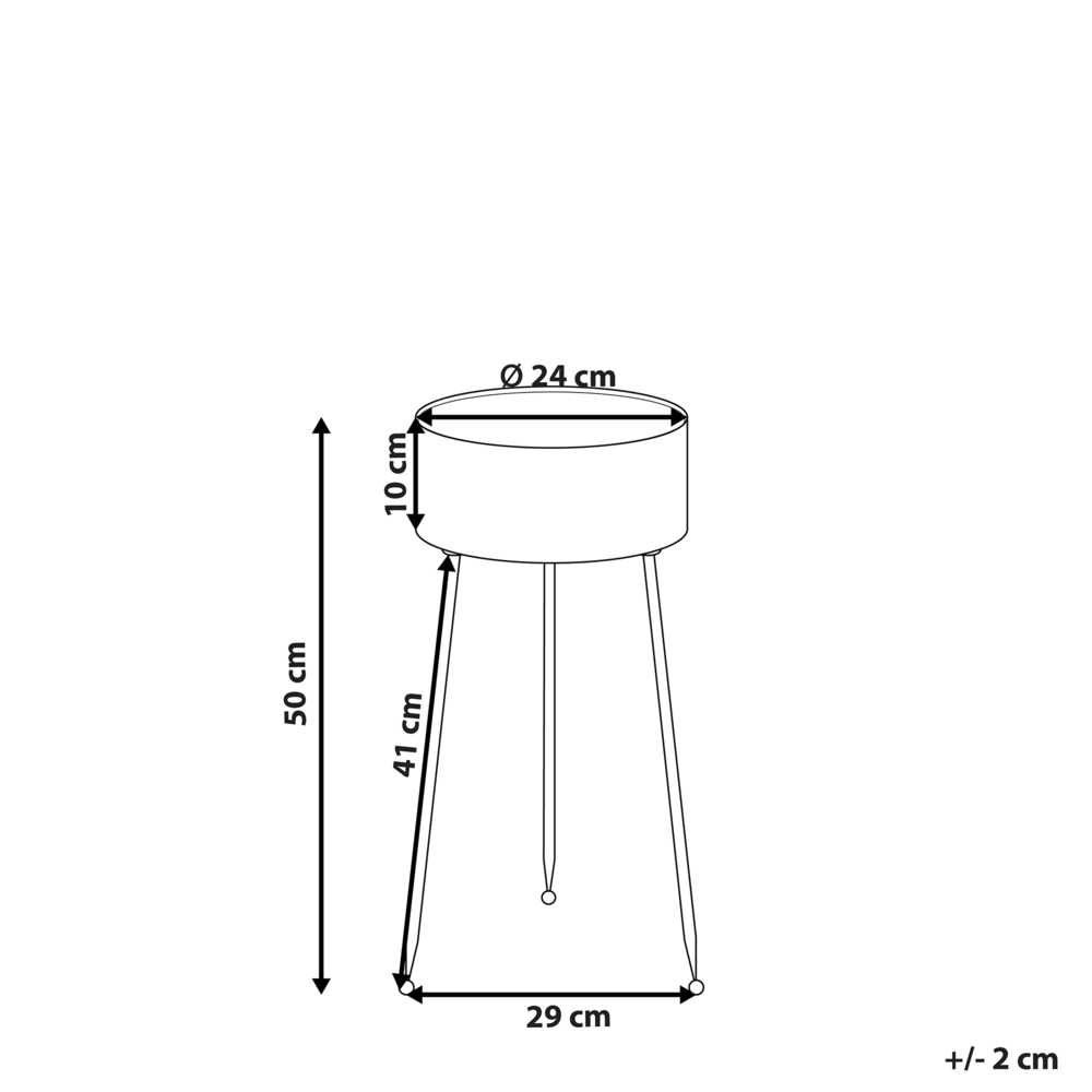 Beliani Gėlių stovas LEIKA 29 cm juodas metalinis